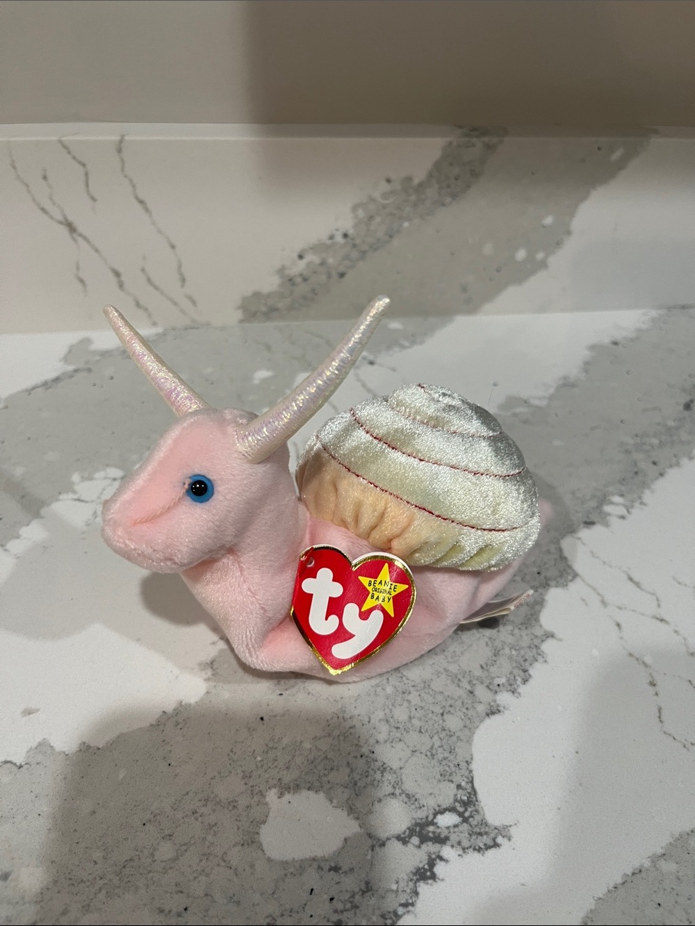 Ty Pink Plush with Iridescent Horn and Shimmery Shell (Swirly 1999)